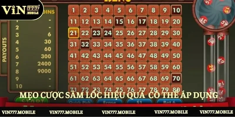 Các cửa cược cần nắm trong Keno Vin777 