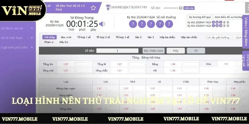 Các loại hình cược nên thử trải nghiệm tại lô đề Vin777 